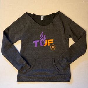 Alternative Women's Charcoal pull over sweat shirt with Vibrant Logo Sz- L. DD20